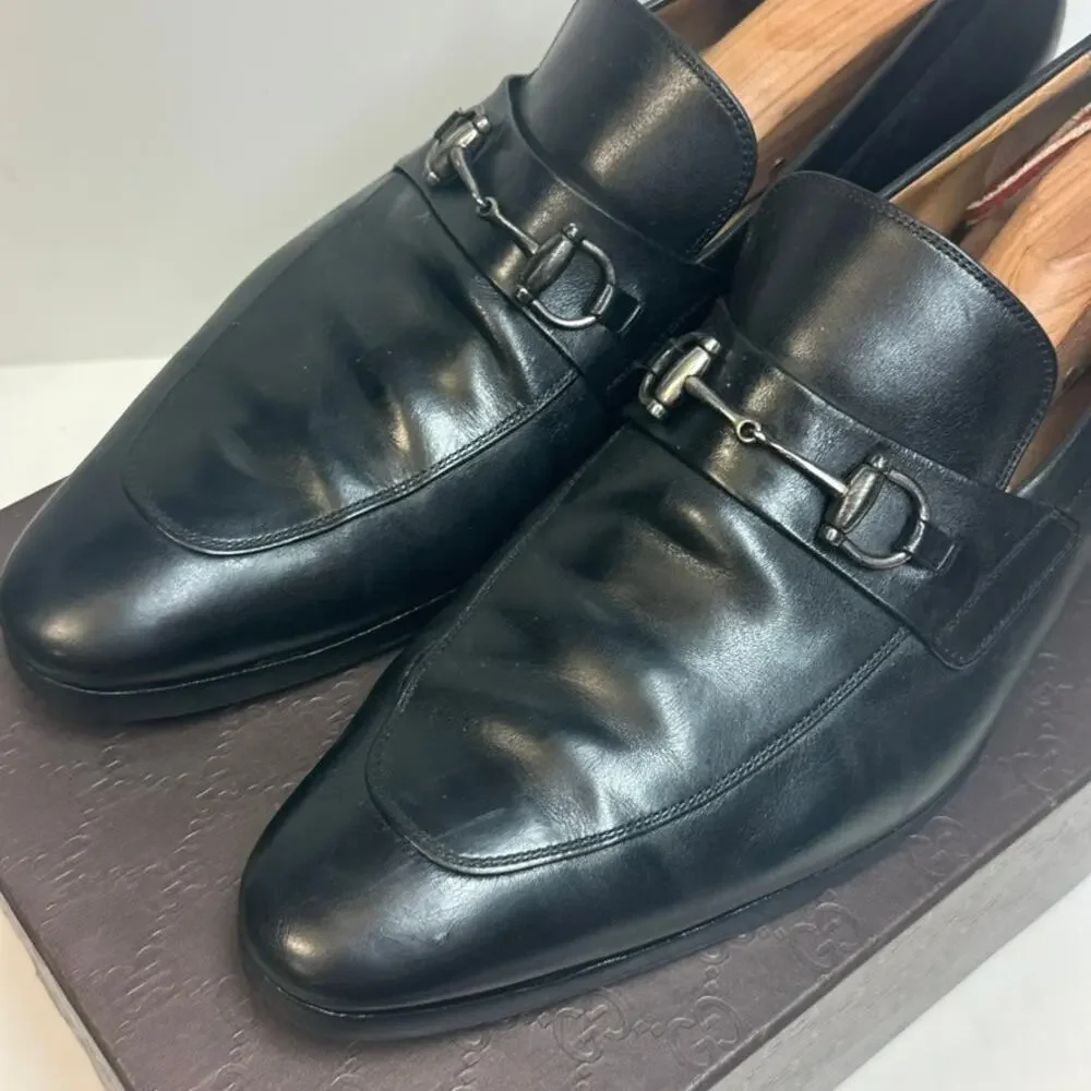 FULLY RESOLED Gucci Horsebit Bit Loafers Black Calf Made in Italy UK 9 US 10 D